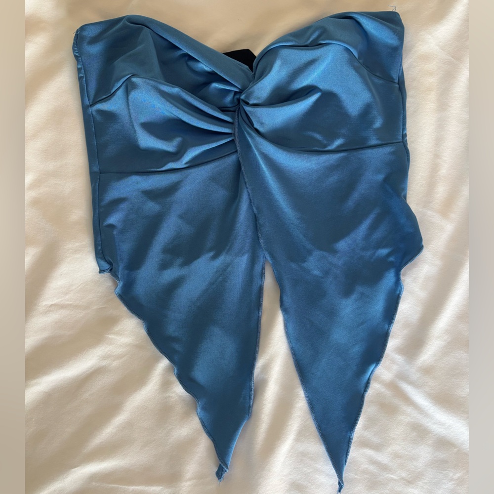 Blue Satin Top
